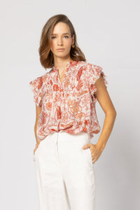 1268 - Arabella Blouse - Ruby Flowers