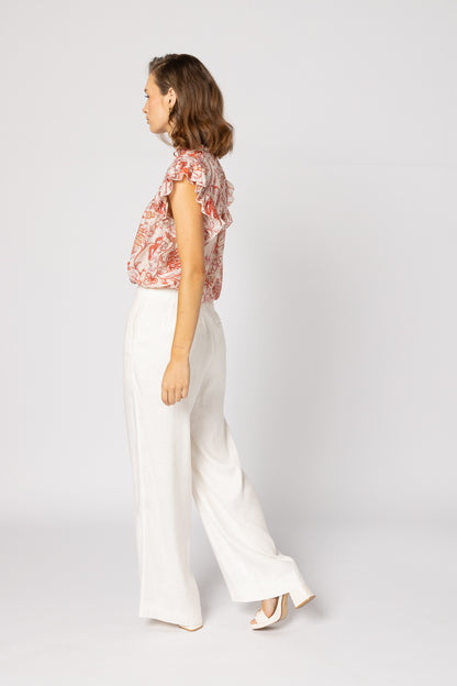 1268 - Arabella Blouse - Ruby Flowers