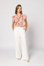 1268 - Arabella Blouse - Ruby Flowers