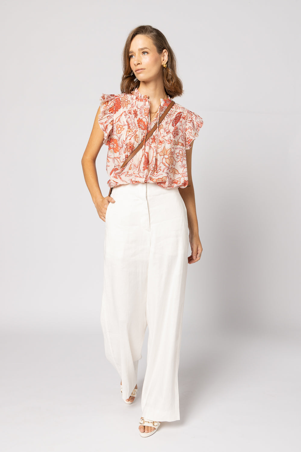 1268 - Arabella Blouse - Ruby Flowers