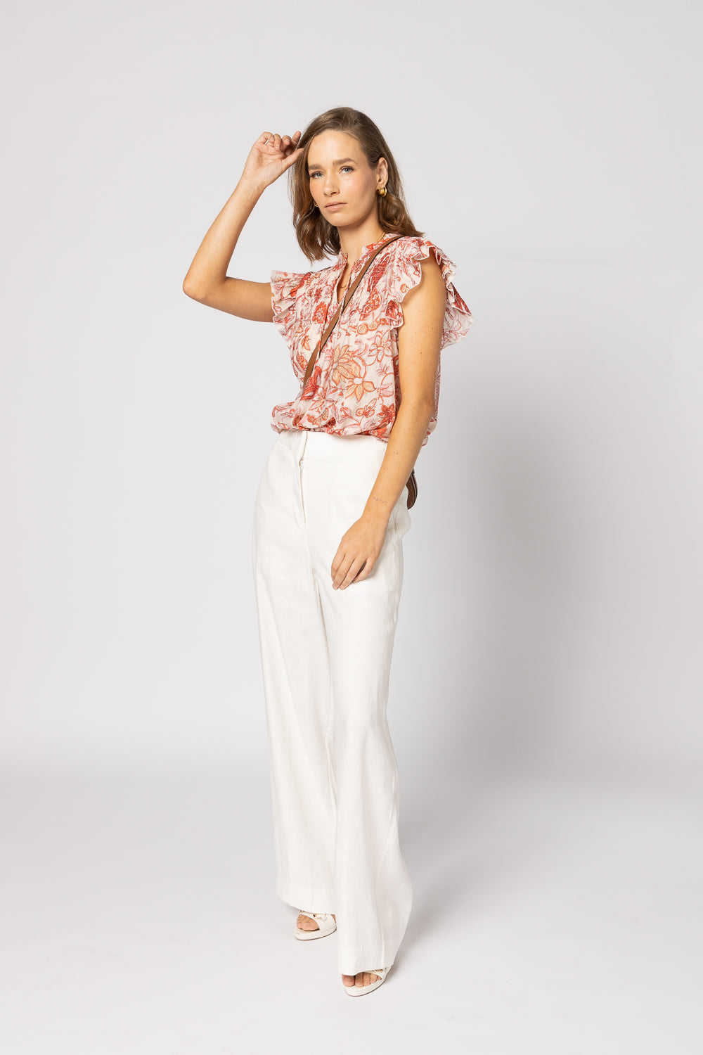 1268 - Arabella Blouse - Ruby Flowers