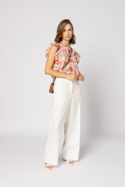 4063 - Saunter Pant - White