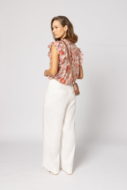 1268 - Arabella Blouse - Ruby Flowers