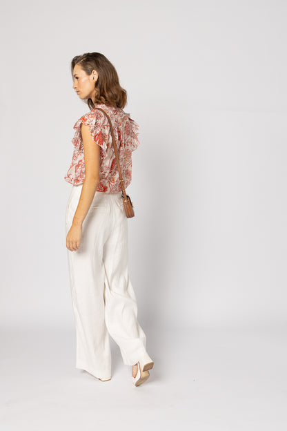 1268 - Arabella Blouse - Ruby Flowers