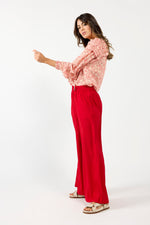 1270 - Honor Blouse - Red Scroll