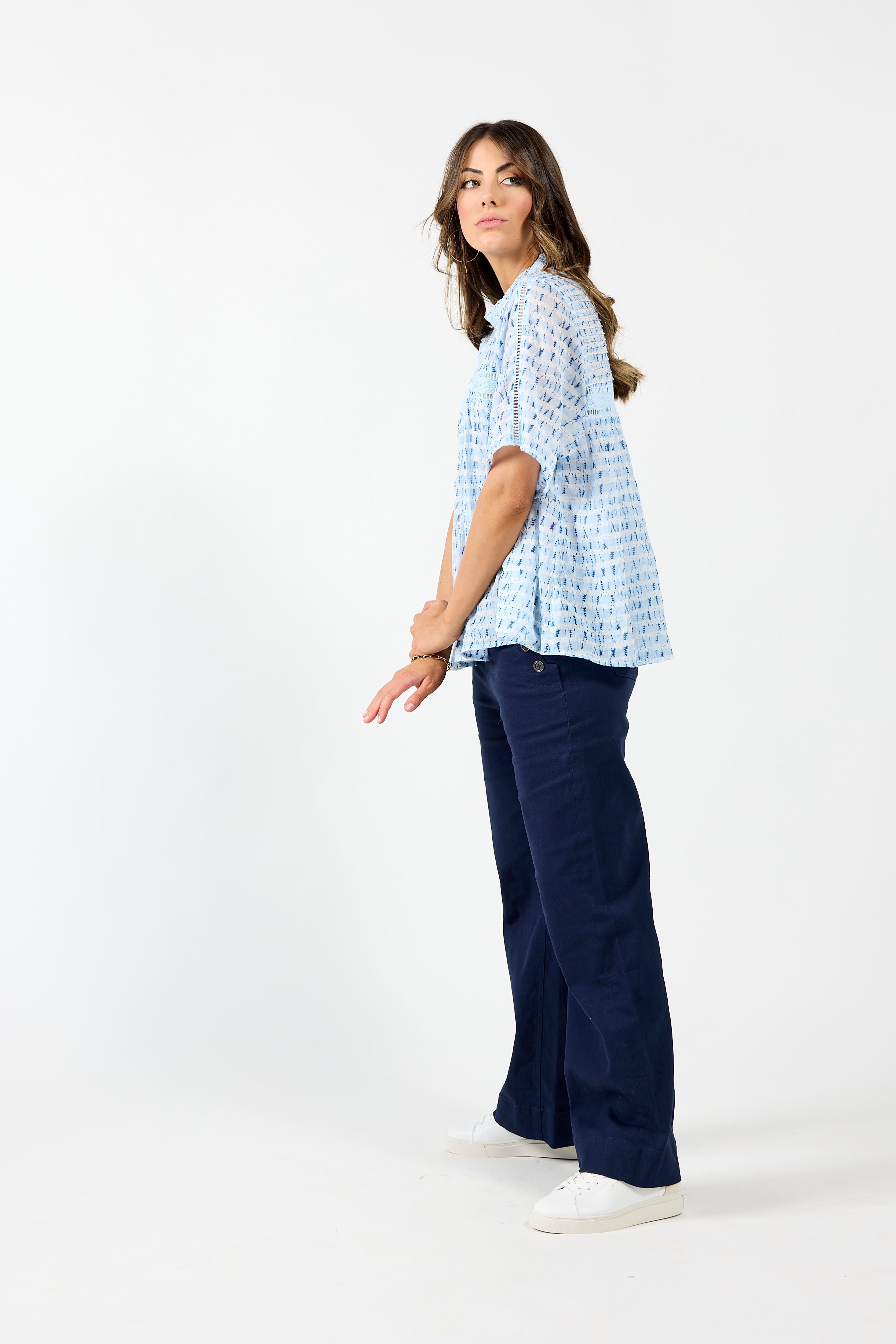 1278 - Cypress Blouse - Blue Water