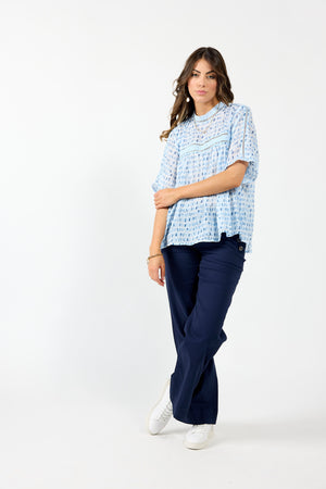 1278 - Cypress Blouse - Blue Water