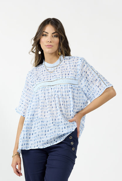 1278 - Cypress Blouse - Blue Water