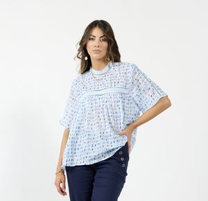 1278 - Cypress Blouse - Blue Water