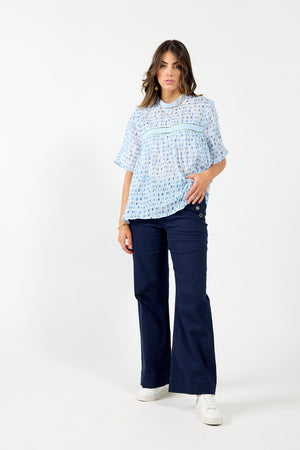 1278 - Cypress Blouse - Blue Water