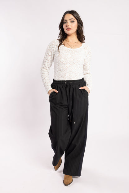 4033 - Lake Pants - Noir Stripe