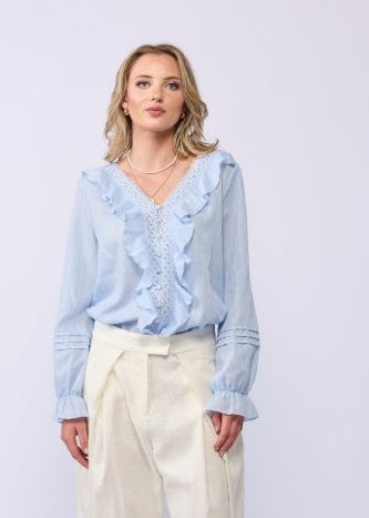 *NEW ARRIVAL* 1312 - Amelia Blouse - Soft Blue