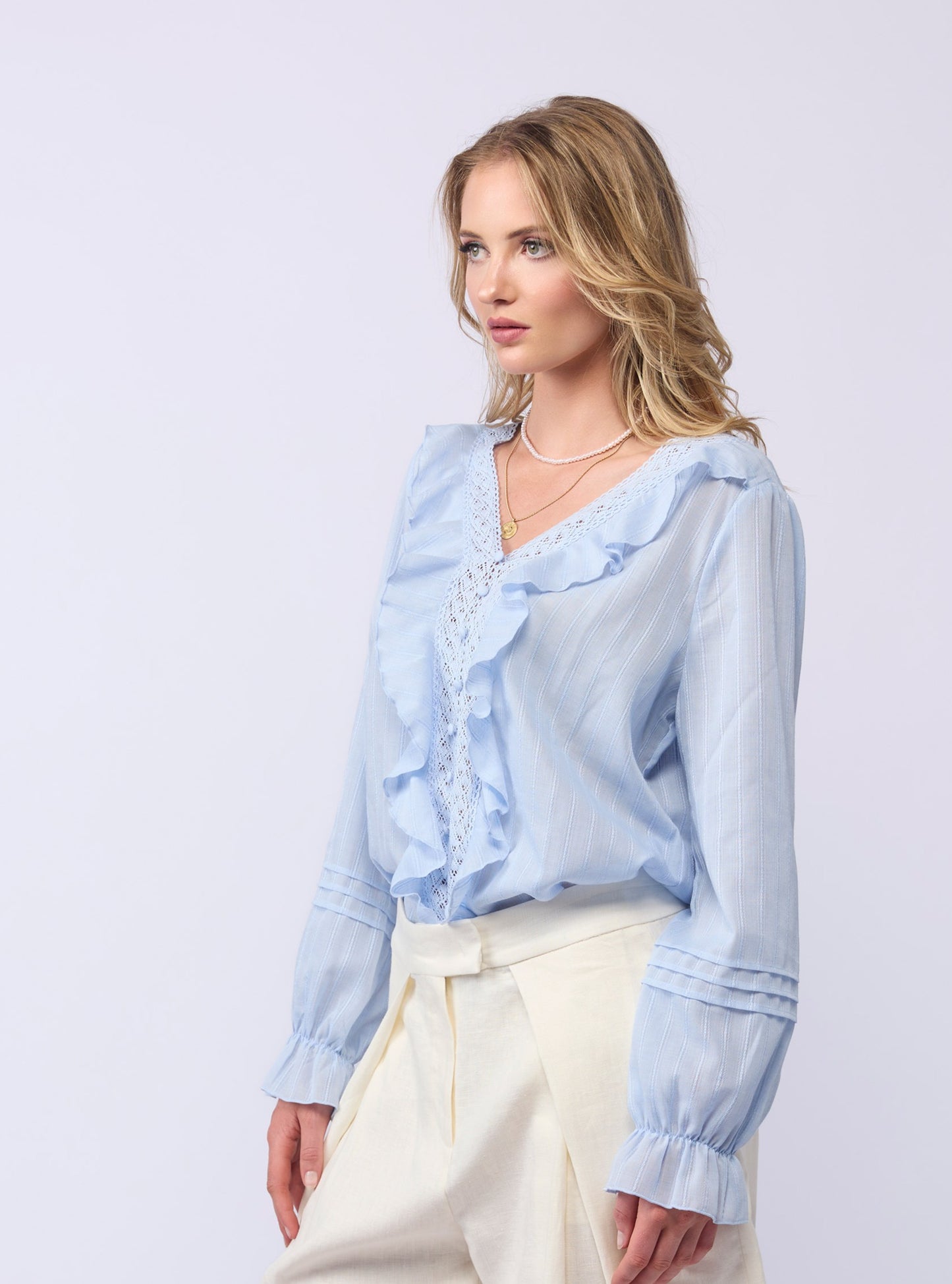 *NEW ARRIVAL* 1312 - Amelia Blouse - Soft Blue