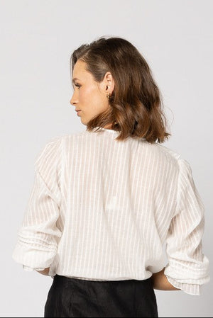 1312 - Amelia Blouse - Natural Stripe - PRE ORDER DUE OCT