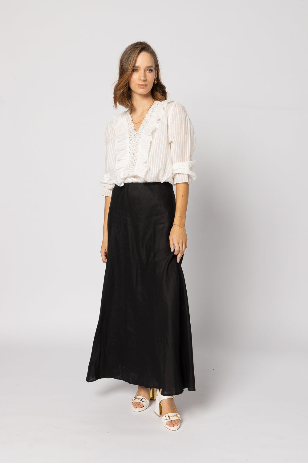 1312 - Amelia Blouse - Natural Stripe - PRE ORDER DUE OCT