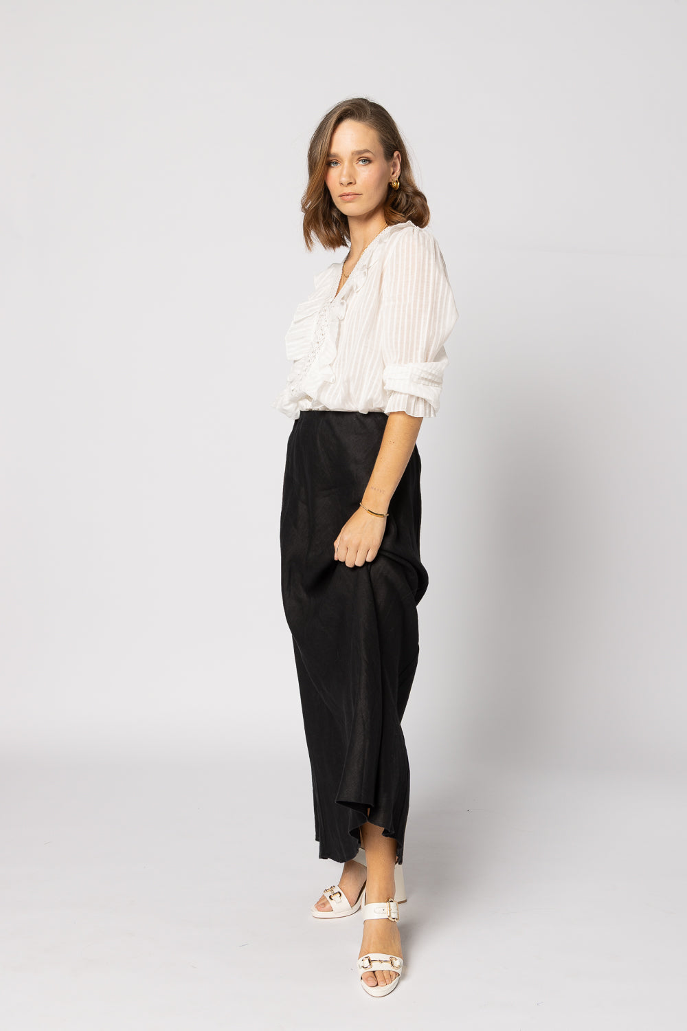 1312 - Amelia Blouse - Natural Stripe - PRE ORDER DUE OCT