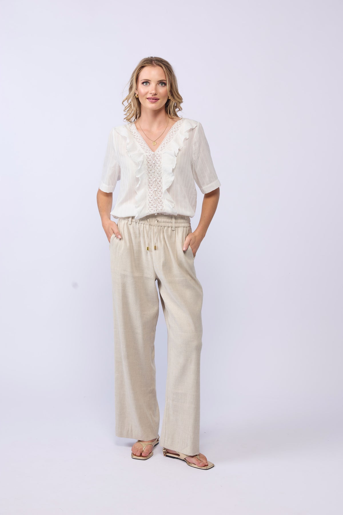 LAKE PANT - NATURAL LINEN