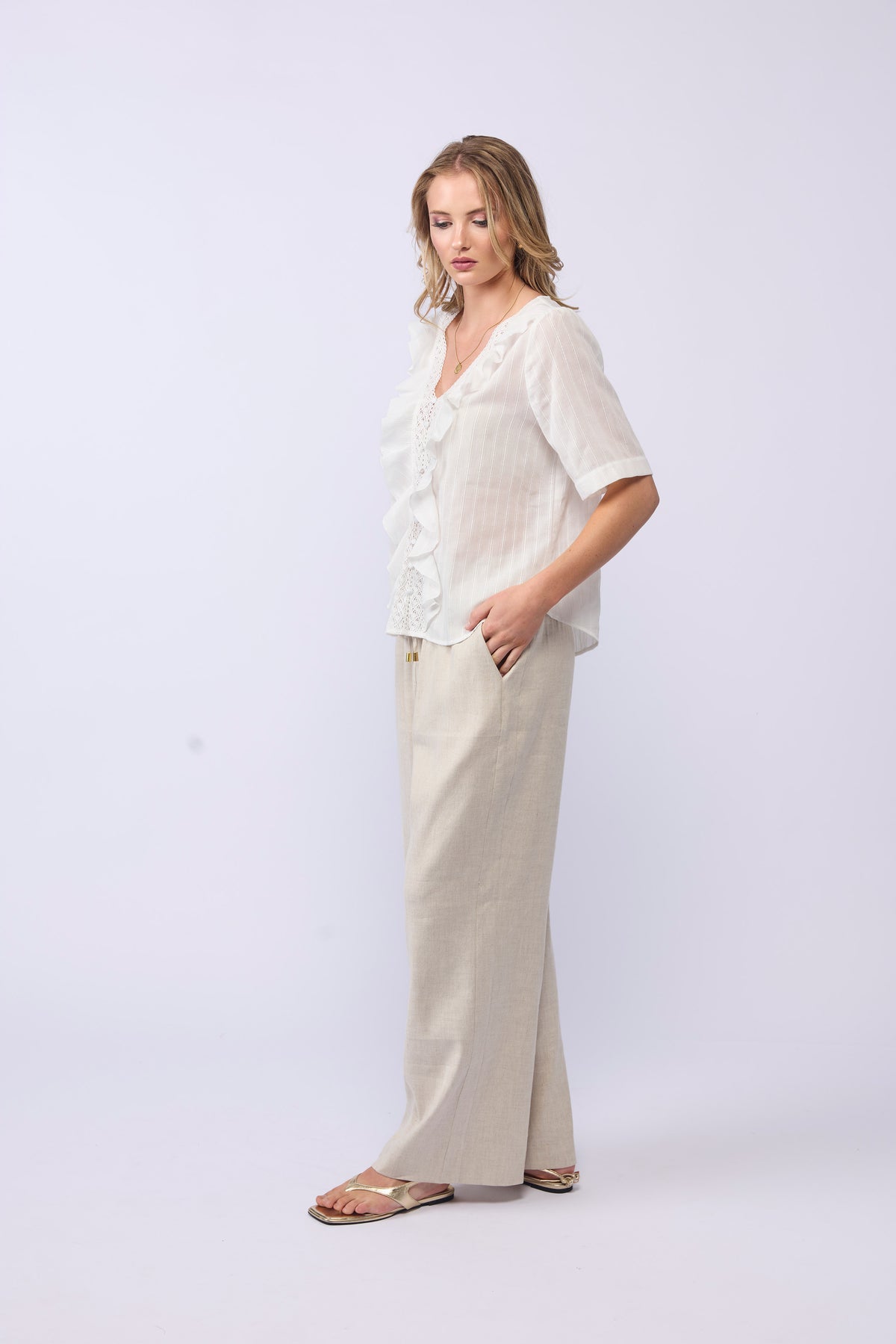 LAKE PANT - NATURAL LINEN