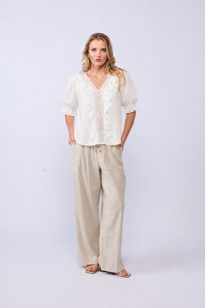 *NEW ARRIVAL* 1312S Amelia S/S Blouse - White