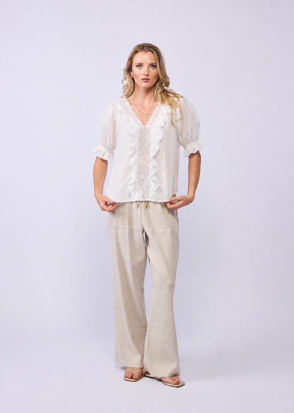 *NEW ARRIVAL* 1312S Amelia S/S Blouse - White