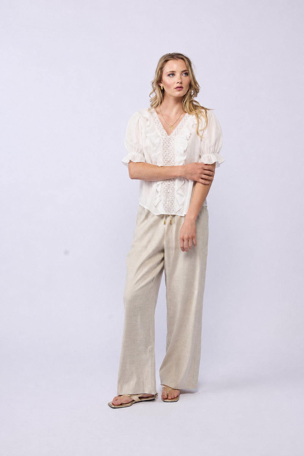 *NEW ARRIVAL* 1312S Amelia S/S Blouse - White
