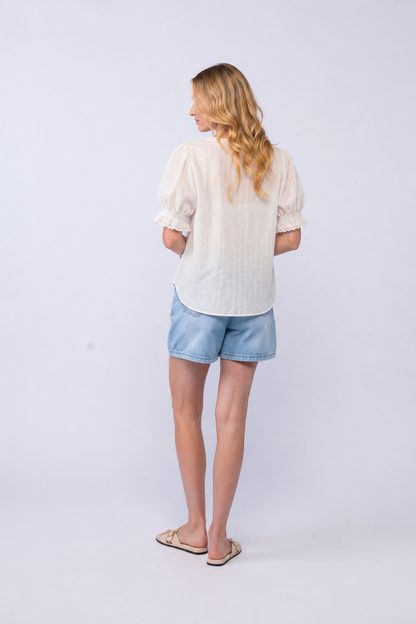 *NEW ARRIVAL* 1312S Amelia S/S Blouse - White