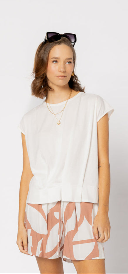 1317 - Pleat Me Tee - White