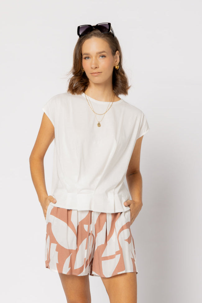 1317 - Pleat Me Tee - White