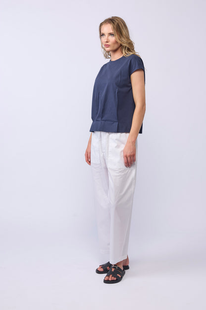 PLEAT ME TEE - NAVY