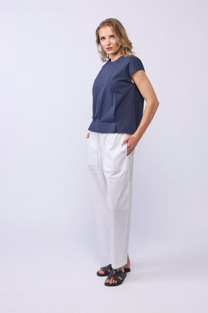 PLEAT ME TEE - NAVY