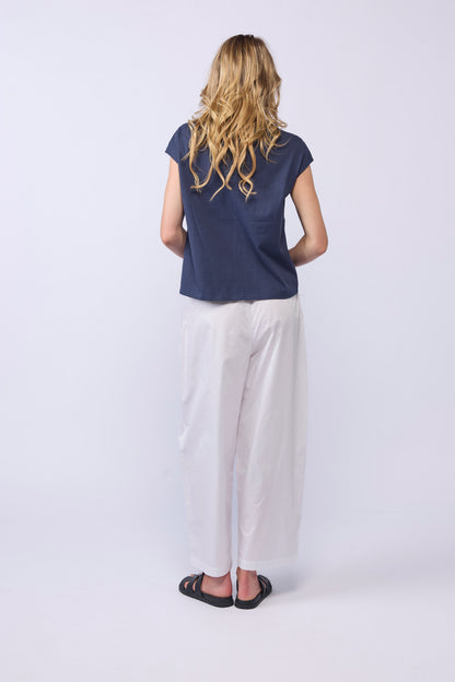 PLEAT ME TEE - NAVY