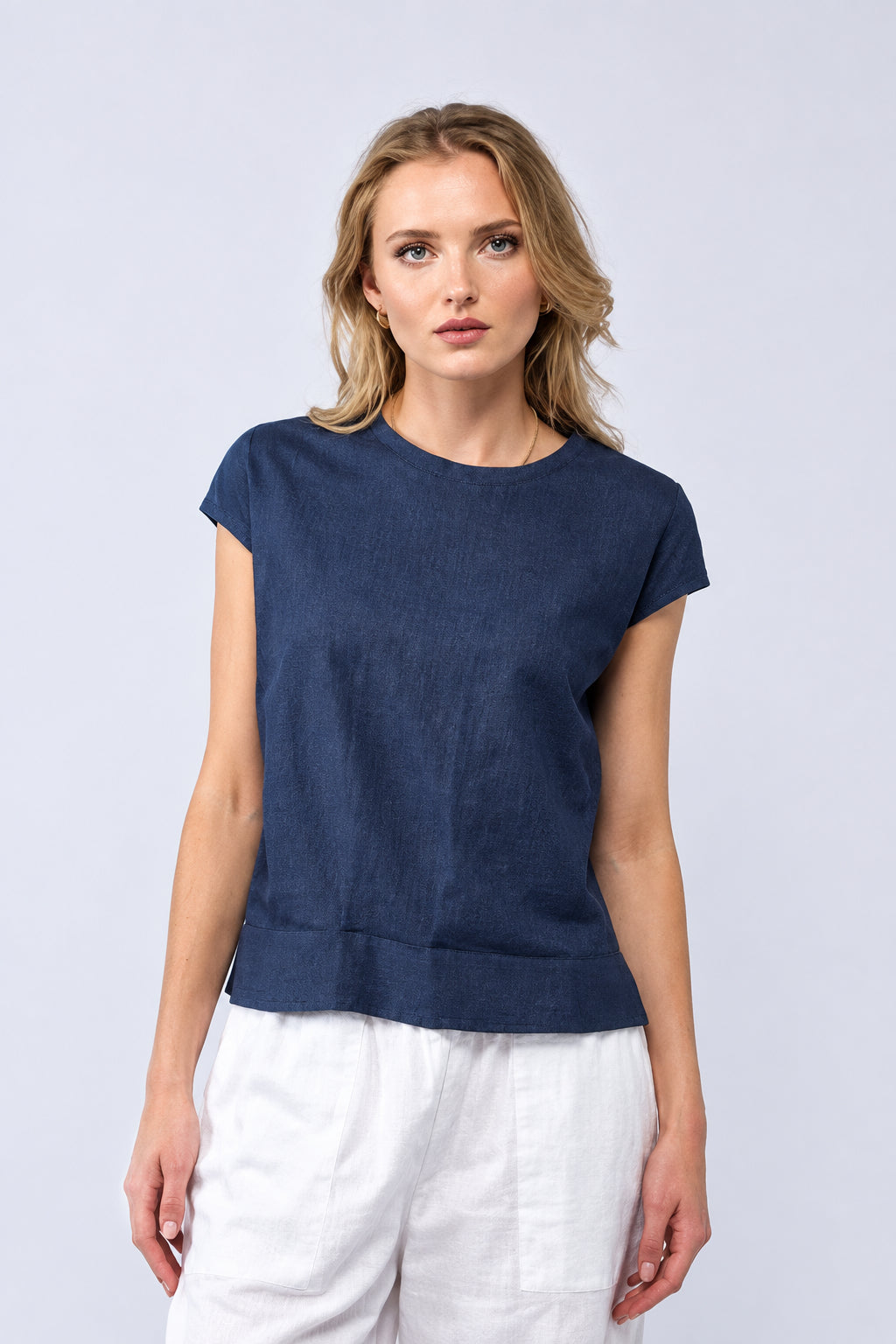 PLEAT ME TEE - NAVY