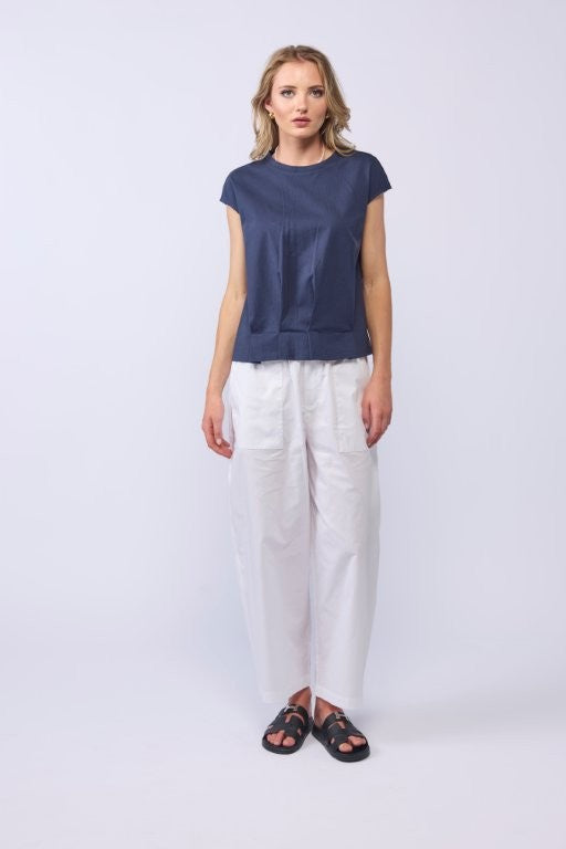 PLEAT ME TEE - NAVY