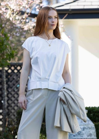1317 - Pleat Me Tee - White