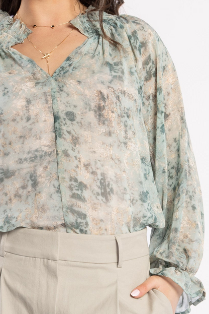 1322 - Bon Blouse - Fossil Print