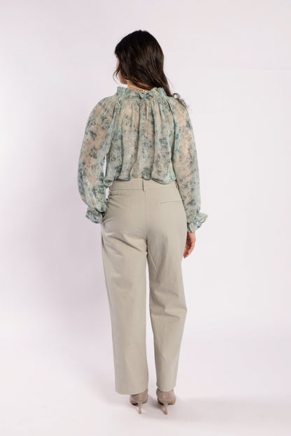 1322 - Bon Blouse - Fossil Print