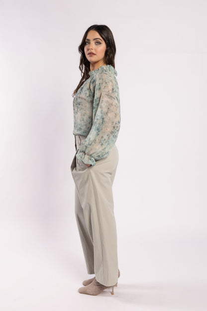 1322 - Bon Blouse - Fossil Print