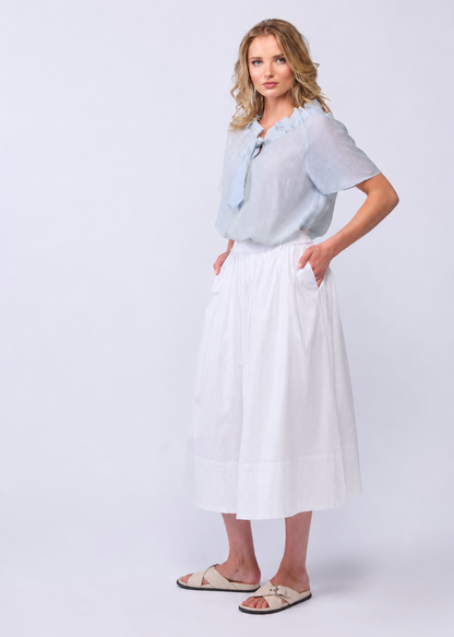 ESME BLOUSE- POWDER STRIPE