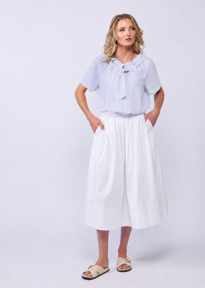 ESME BLOUSE- POWDER STRIPE