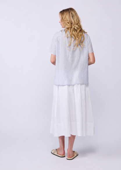 ESME BLOUSE- POWDER STRIPE