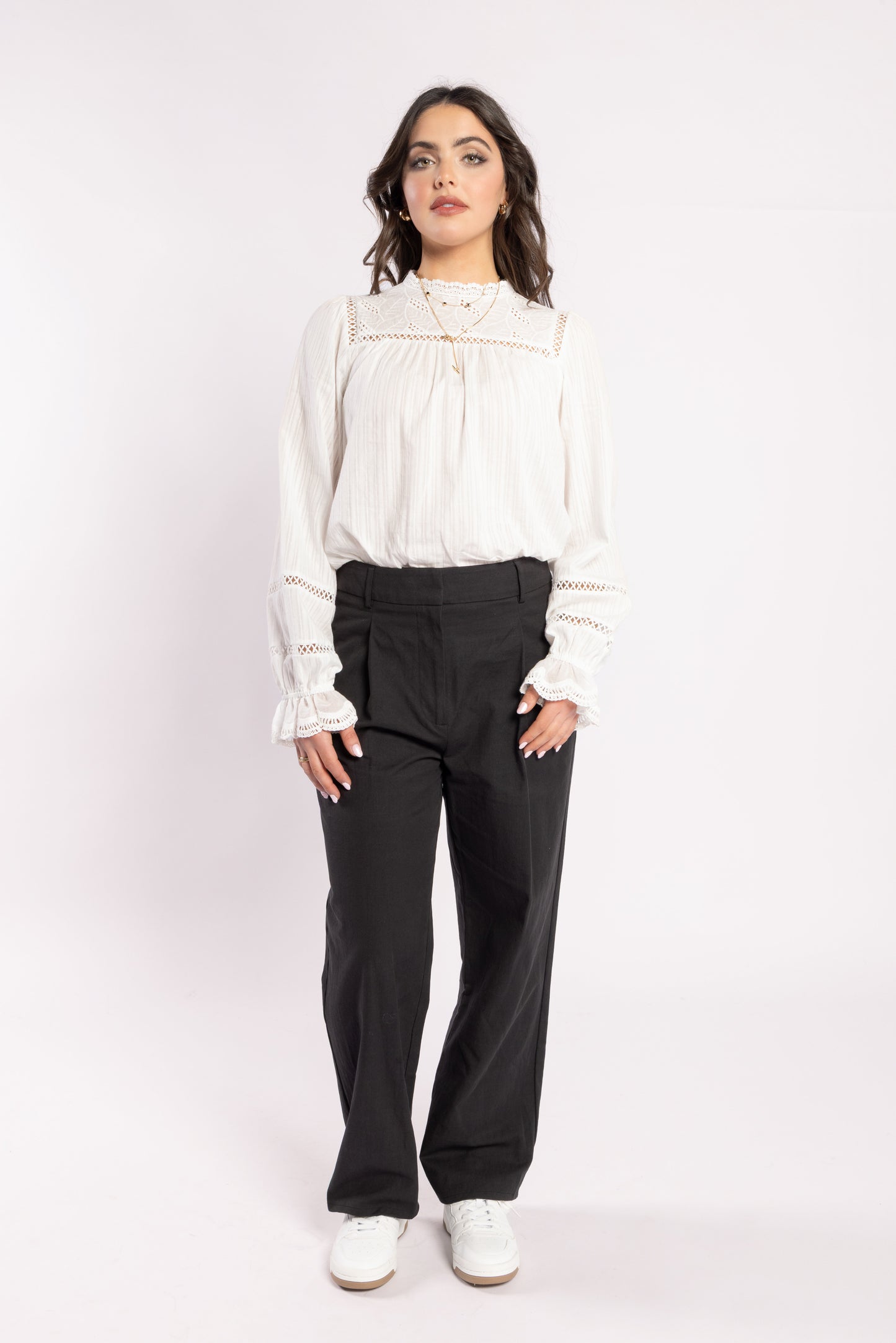 1329 - Bon Jour Blouse - White