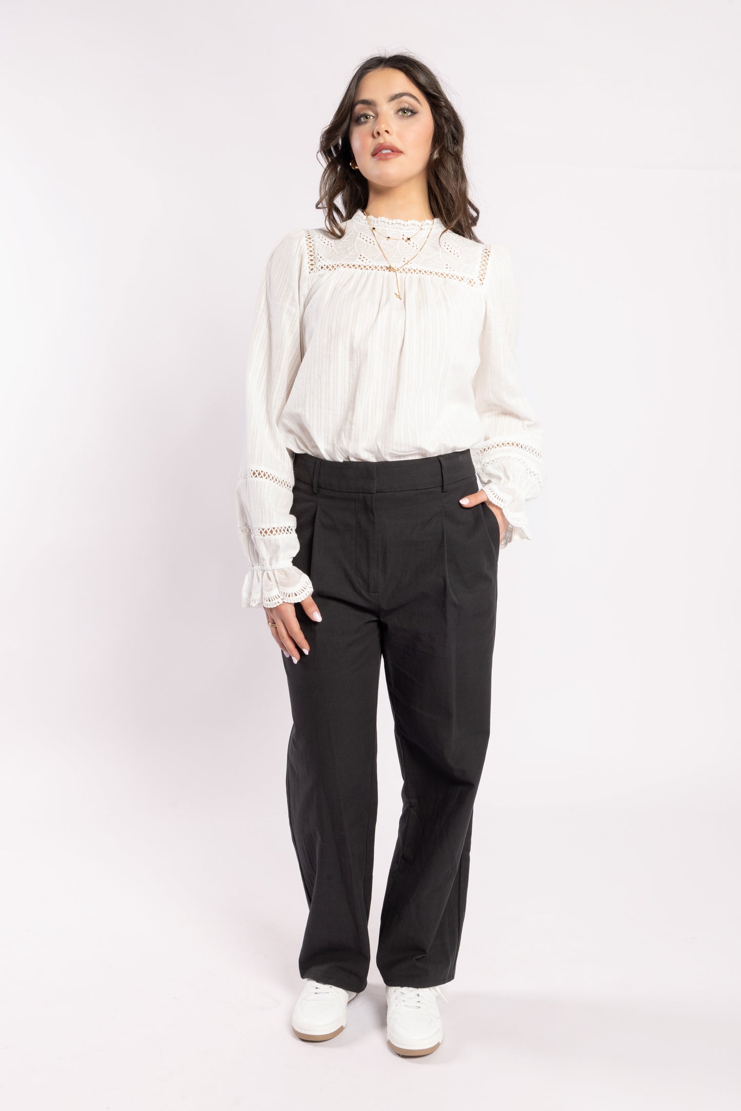 1329 - Bon Jour Blouse - White