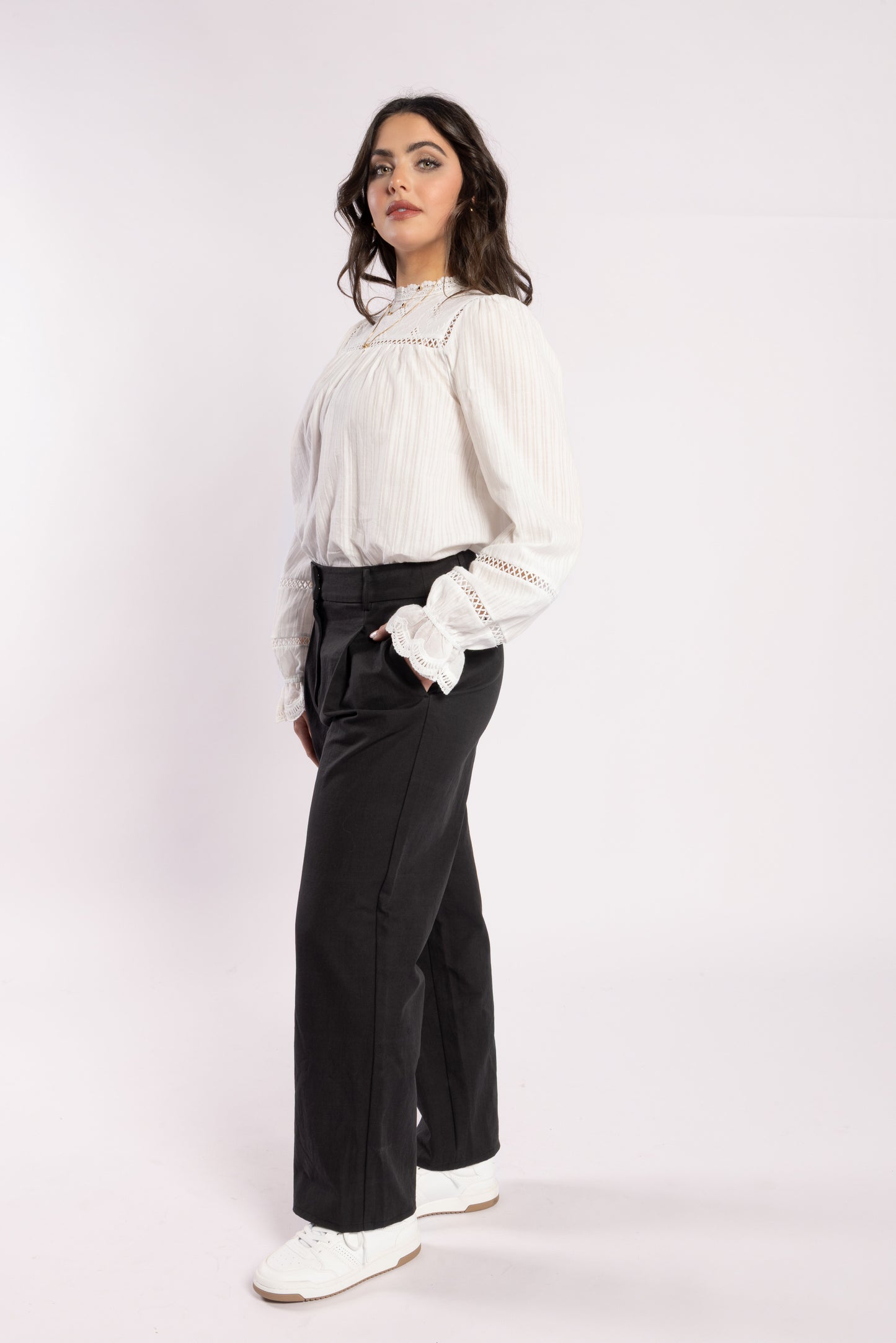 1329 - Bon Jour Blouse - White