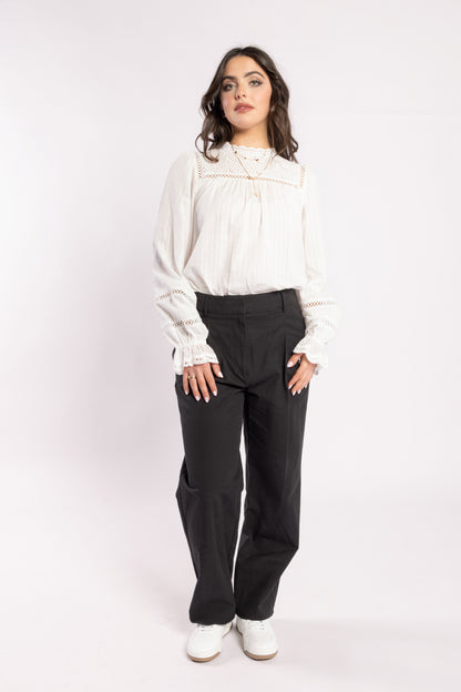 1329 - Bon Jour Blouse - White