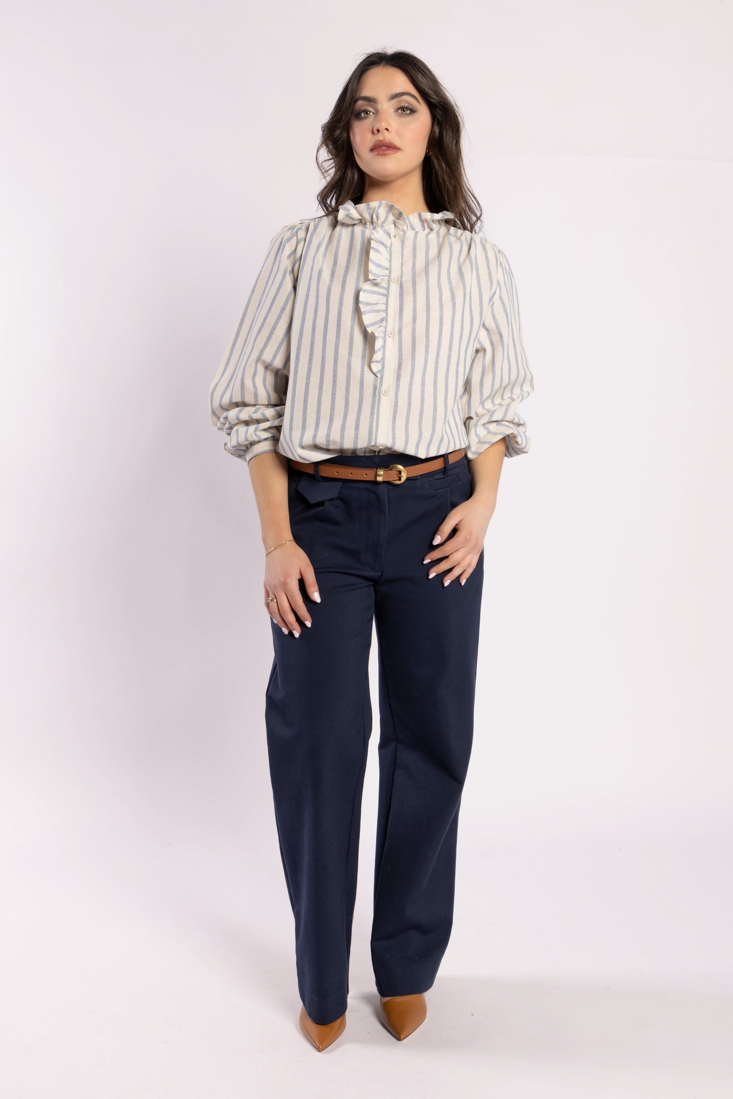 1330 - Cest La Vive Blouse - Metallic Stripe