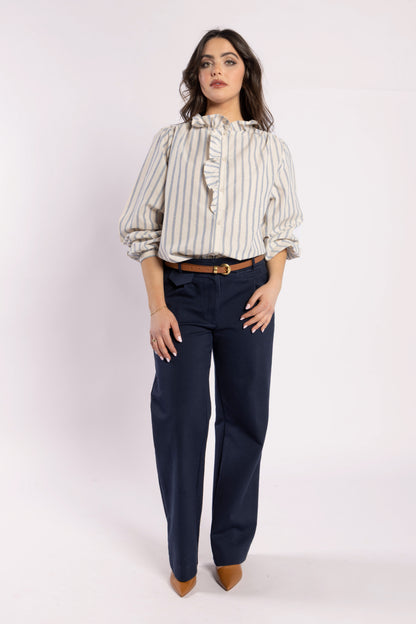 1330 - Cest La Vive Blouse - Metallic Stripe