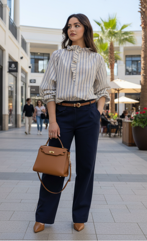1330 - Cest La Vive Blouse - Metallic Stripe