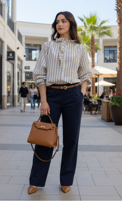 1330 - Cest La Vive Blouse - Metallic Stripe