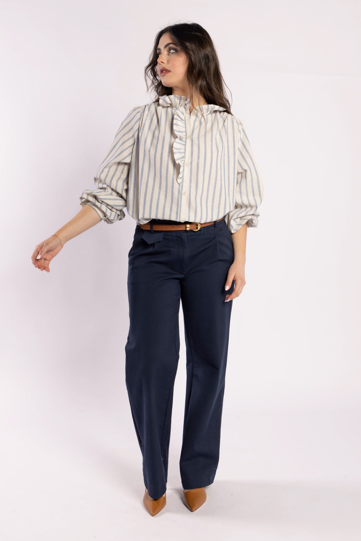 1330 - Cest La Vive Blouse - Metallic Stripe