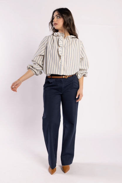 1330 - Cest La Vive Blouse - Metallic Stripe